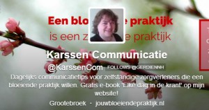 De twitterbio van Karssen Communicatie